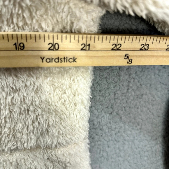 Eddie Bauer sherpa fleece pullover sweatshirt women Large ivory snap collar cozy - Picture 5 of 9